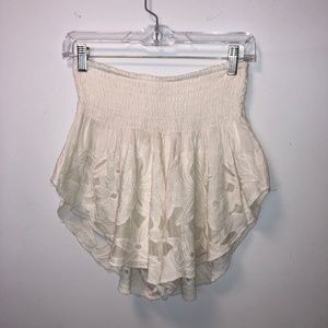 Free People White lace shorts